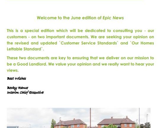 Customer Newsletter (June 2022) – new Customer Service Standards & Our Homes Lettable Standard