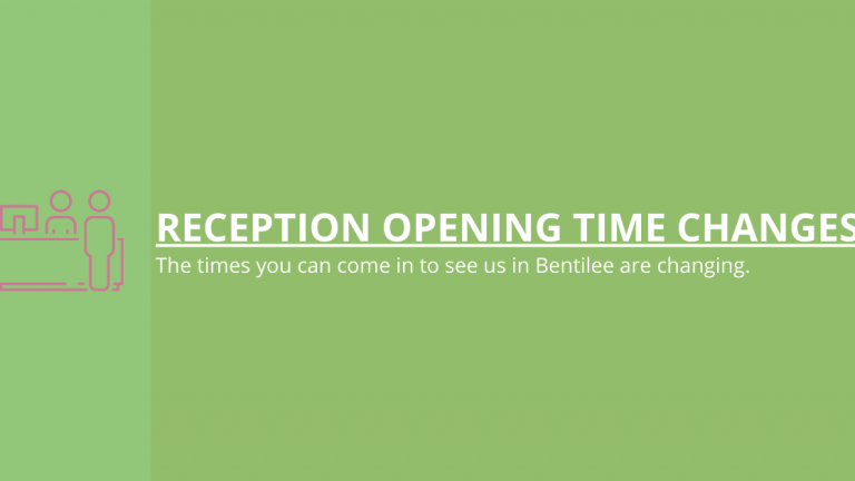 Changes to our Bentilee reception desk opening times