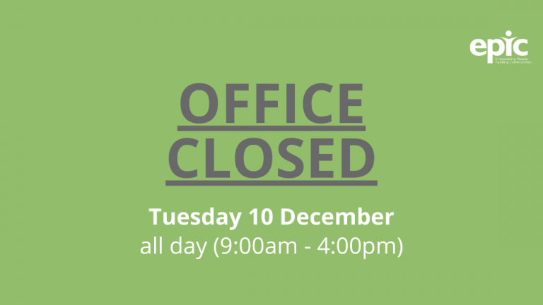 Office closed – Tuesday 10 December