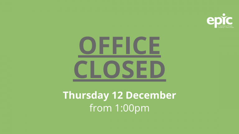 Office closed – Thursday 12 December