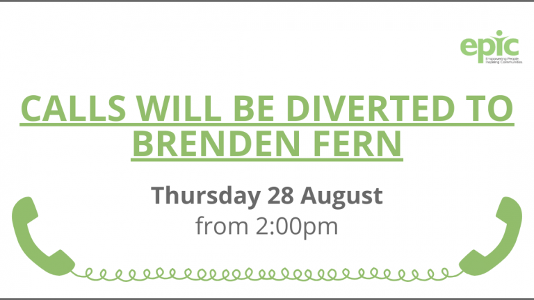 Calls diverted to Brenden Fern form 2pm on 28 August
