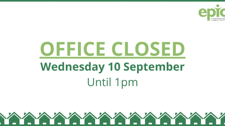 Office closed for the morning – Wednesday 10 September