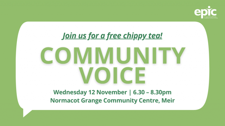 Community Voice Event in Meir – 12 November