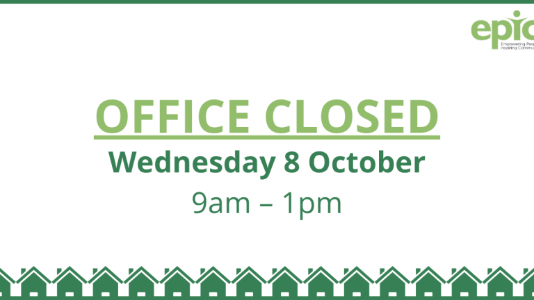 Office closed – Wednesday 8 October